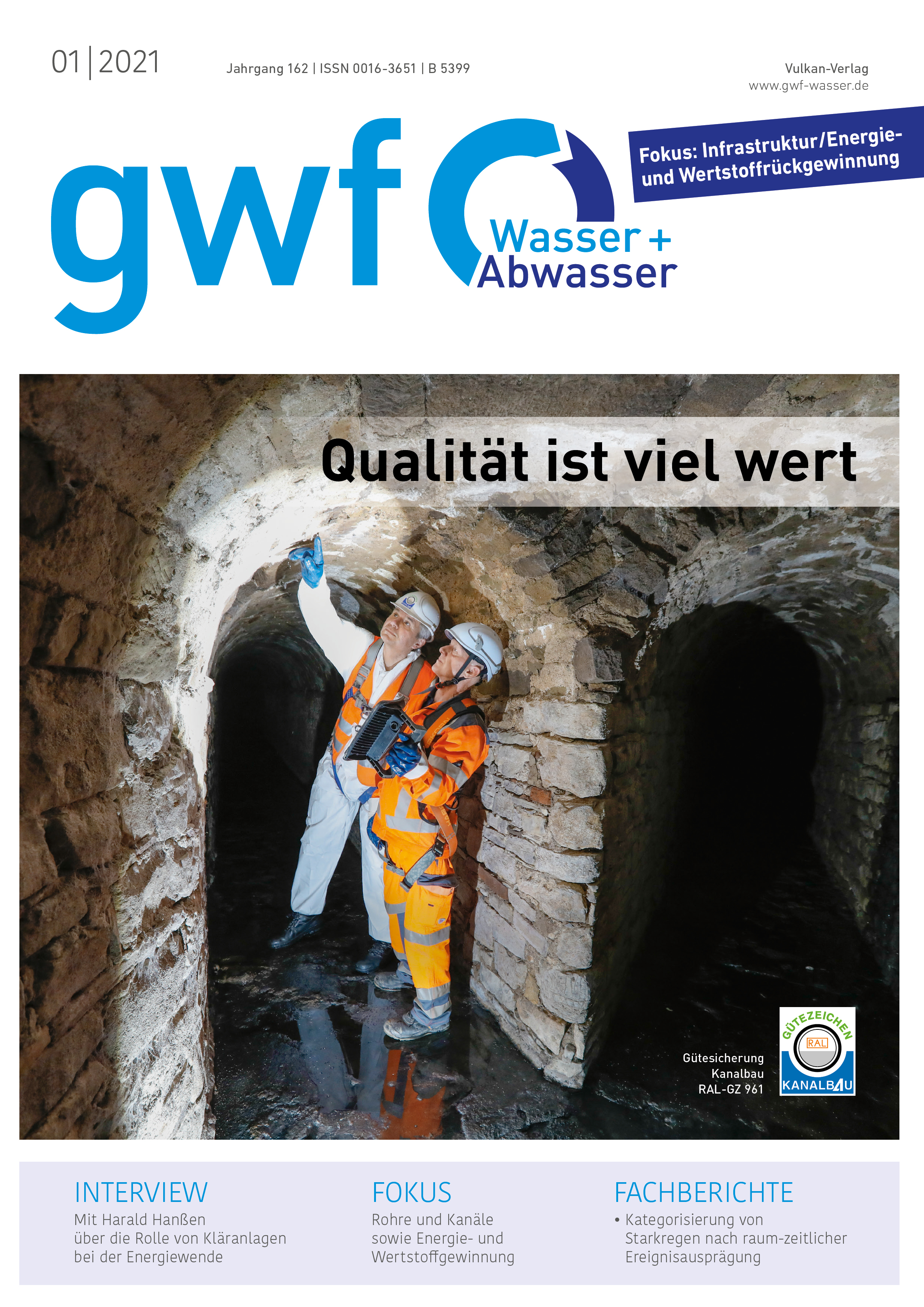 					Ansehen Bd. 162 Nr. 1 (2021): gwf Wasser / Abwasser
				